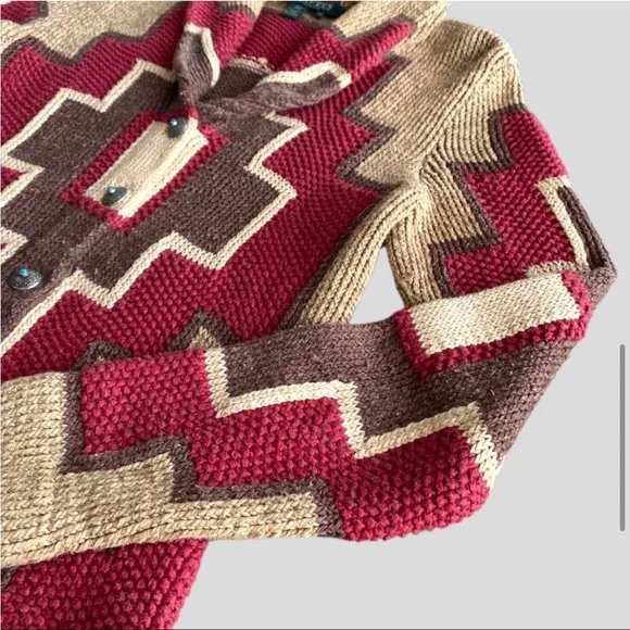 Ralph Lauren Red and Brown Patterned Sweater - Picture 14 of 15